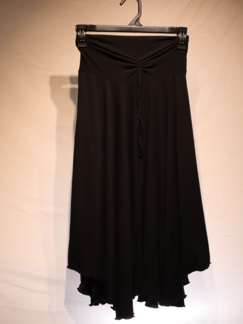 Bisou Bisou by Michele Bohbot Black Skirts Black high-low ruched-waist midi skir